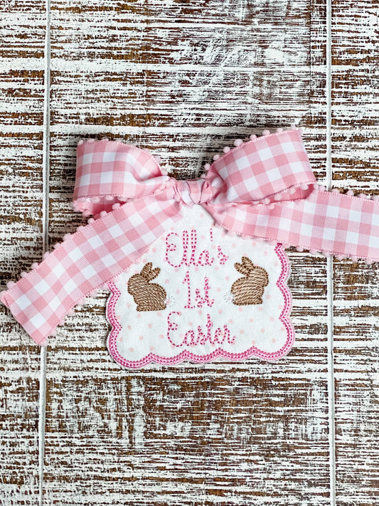 Easter Basket Tag - Bunny - Baby’s First Easter - Easter Bow