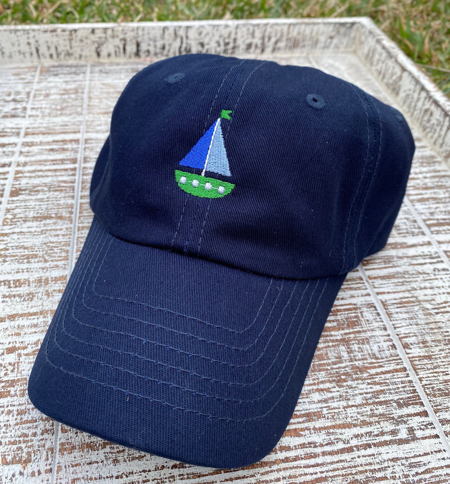 Embroidered Toddler Hat, Personalized Sailboat Hat, Baseball Cap, Birthday Gift for Children