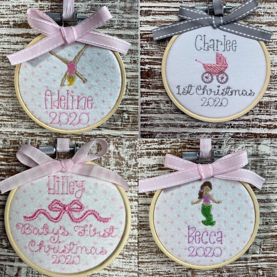 Personalized Christmas Ornaments, Embroidered Ornament, Gift for Children, Boy, Girl, Baby