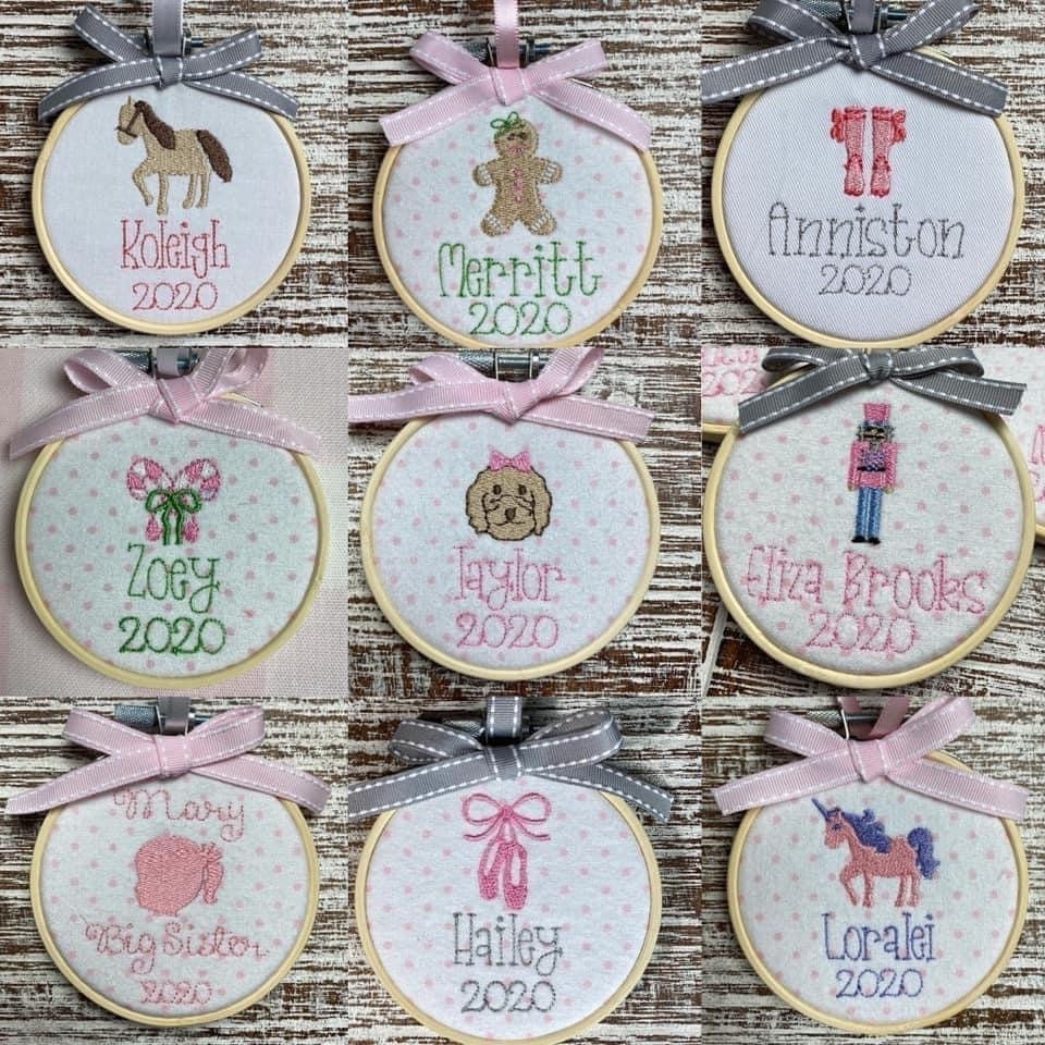 Personalized Christmas Ornaments, Embroidered Ornament, Gift for Children, Boy, Girl, Baby