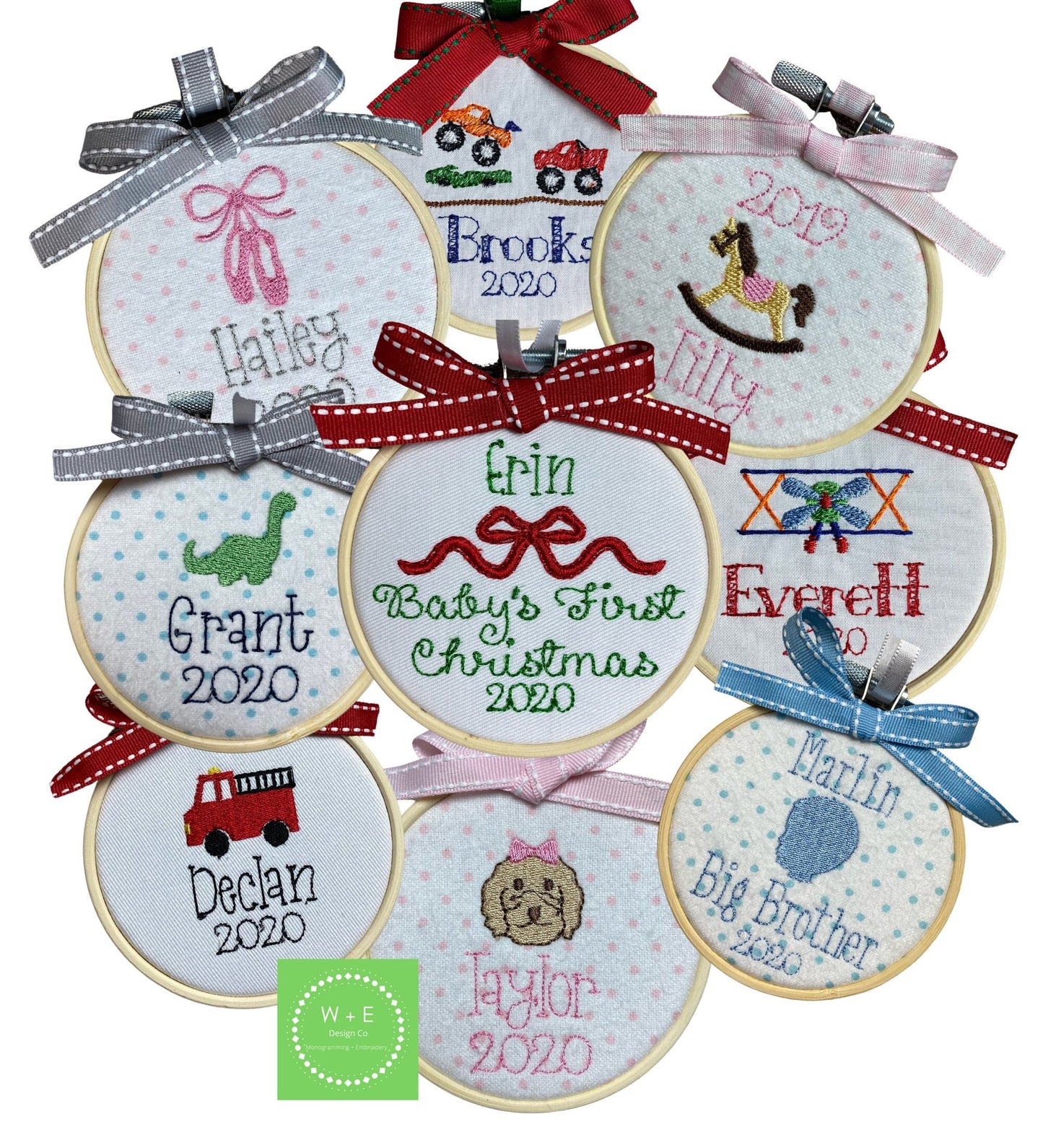 Personalized Christmas Ornaments, Embroidered Ornament, Gift for Children, Boy, Girl, Baby