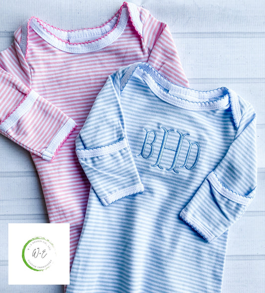 Personalized Coming Home Outfit, Monogrammed Baby Gown, Gift for Baby, Baby Outfit