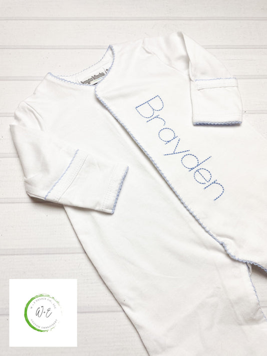 Baby Boy Coming Home Outfit, Monogram Outfit, Gift for Baby Boy, Personalized Footie
