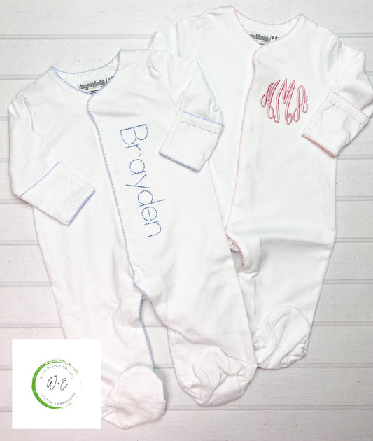 Baby Girl Coming Home Outfit, Monogram Outfit, Gift for Baby Girl, Personalized Footie